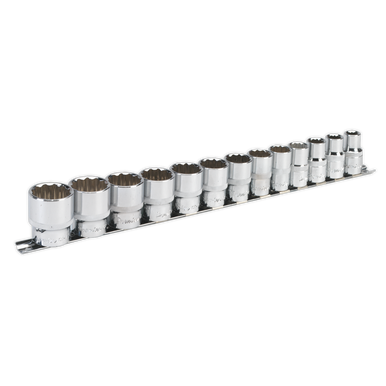 Sealey - Socket Set 13pc 1/2inchSq Drive 12pt WallDrive Imperial