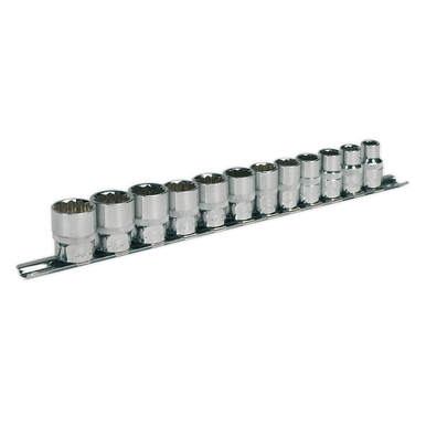 Sealey - Socket Set 12pc 3/8inchSq Drive 12pt WallDrive Metric
