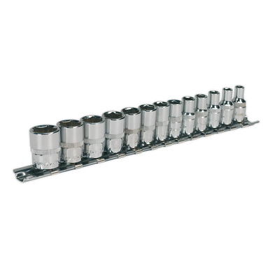 Sealey - Socket Set 13pc 1/4inchSq Drive WallDrive Metric
