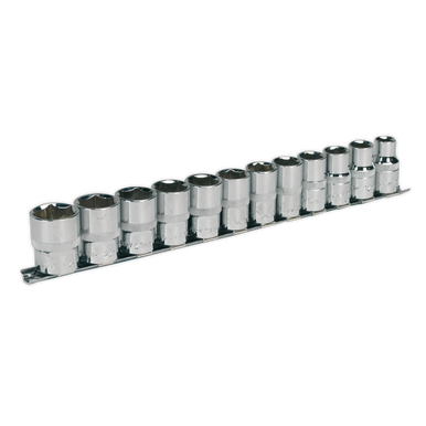 Sealey - Socket Set 12pc 1/2inchSq Drive 6pt WallDrive Metric
