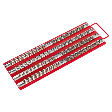 Sealey - Socket Rail Tray Red 1/4inch 3/8inch and 1/2inchSq Drive
