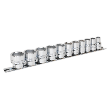 Sealey - Socket Set 11pc 3/8inchSq Drive Lock-On 6pt Imperial