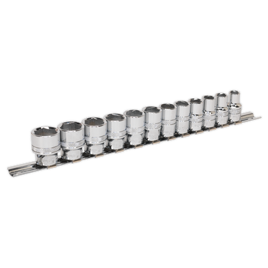 Sealey - Socket Set 12pc 3/8inchSq Drive Lock-On 6pt Metric