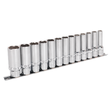 Sealey - Socket Set 13pc 1/2inchSq Drive Deep Lock-On 6pt Metric