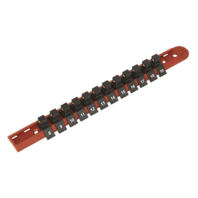 Sealey - Socket Retaining Rail with 12 Clips 3/8inchSq Drive