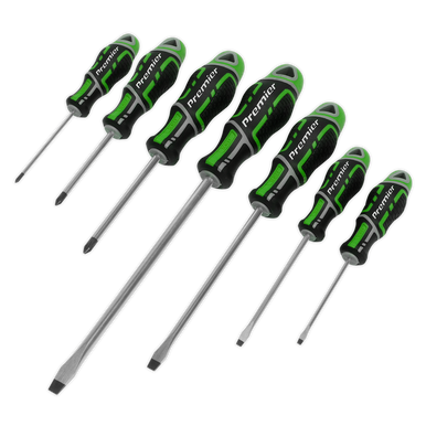 Sealey - Screwdriver Set 7pc GripMAX Hi-Vis Green