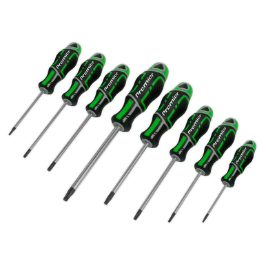 Sealey - Screwdriver Set 8pc Security TRX-Star GripMAX Hi-vis Green