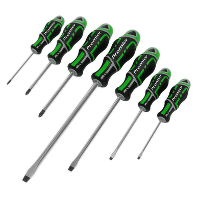 Sealey - Screwdriver Set 7pc GripMAX Hi-Vis Green AK4325HV