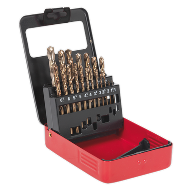Sealey - HSS Cobalt Split Point Fully Ground Drill Bit Set 19pc Metric