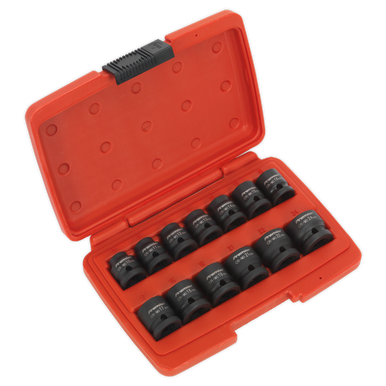 Sealey - Impact Socket Set 13pc 1/2inchSq Drive Low Profile Metric