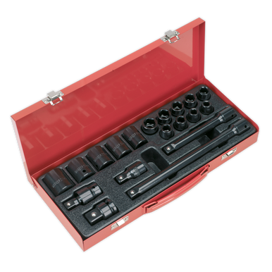 Sealey - Impact Socket Set 19pc 1/2inchSq Drive Metric
