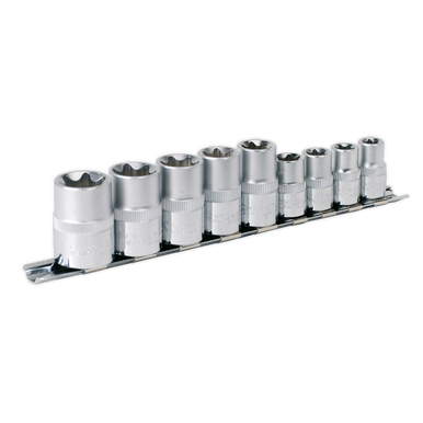 Sealey - TRX-Star* Socket Set 9pc 3/8inch and 1/2inchSq Drive E10-E14 and E16-E24