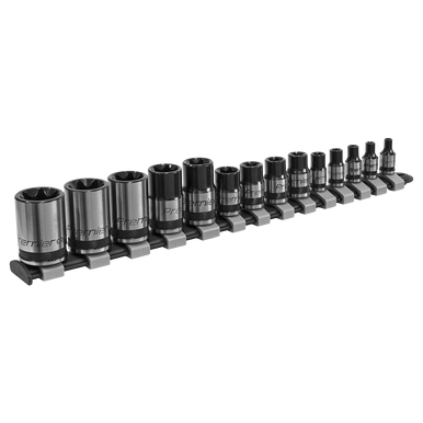 Sealey - TRX-Star Socket Set 14pc 1/4inch 3/8inch and 1/2inchSq Drive E4-E24 B