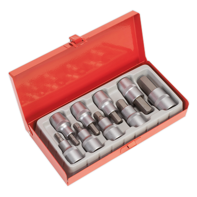 Sealey - Hex Socket Bit Set 9pc 1/2inchSq Drive