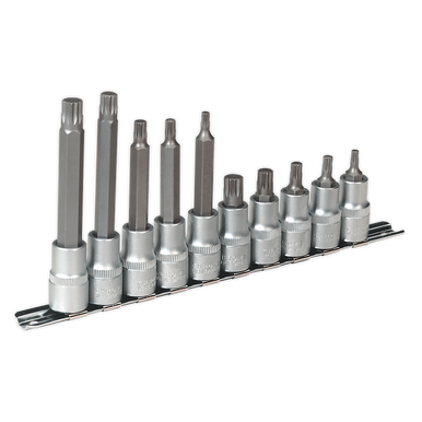 Sealey - Spline Socket Bit Set 10pc 1/2inchSq Drive