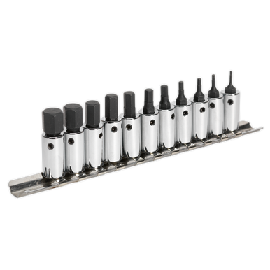 Sealey - Hex Socket Bit Set 11pc 1/4inchSq Drive Metric