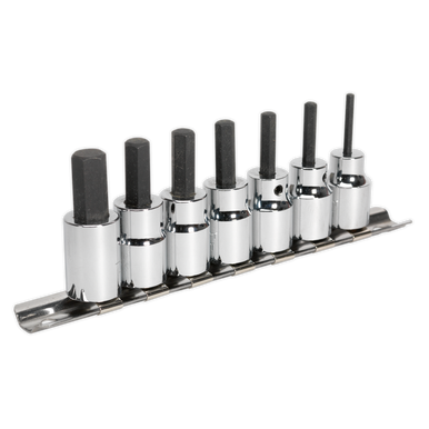 Sealey - Hex Socket Bit Set 7pc 3/8inchSq Drive Metric