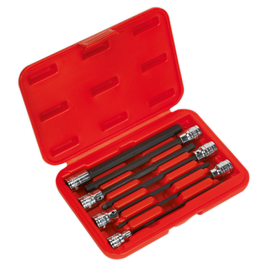 Sealey - Hex Socket Bit Set 7pc 3/8inchSq Drive 150mm Metric