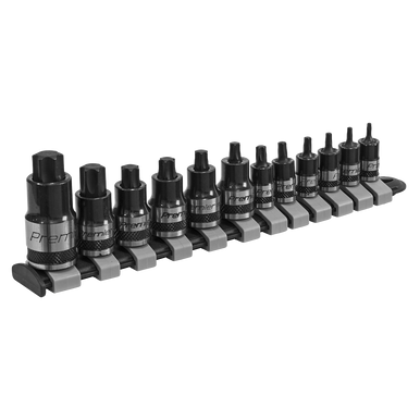 Sealey - TRX-Star Socket Bit Set 12pc Stubby 1/4inch 3/8inch and 1/2inchSq Dri AK6228B