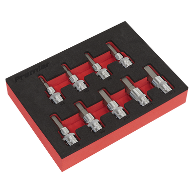 Sealey - Hex Socket Bit Set 9pc 3/8inchSq Drive Metric