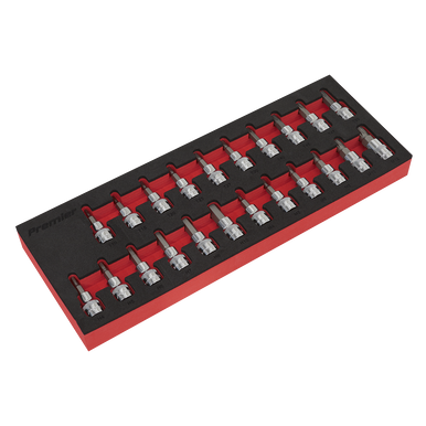 Sealey - TRX-Star/Hex/Spline Socket Bit Set 22pc 3/8inchSq Drive
