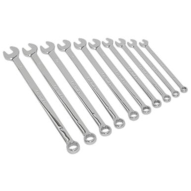 Sealey - Combination Spanner Set 10pc Extra-Long Metric