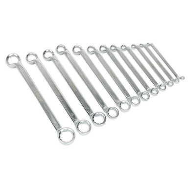 Sealey - Offset Double End Ring Spanner Set 12pc Metric