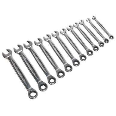 Sealey - Ratchet Combination Spanner Set 12pc Metric