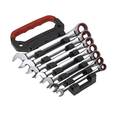 Sealey - Ratchet Combination Spanner Set 7pc Metric