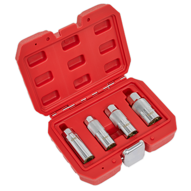 Sealey - Magnetic Spark Plug Socket Set 4pc 3/8inchSq Drive