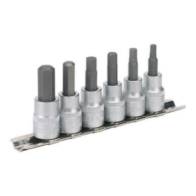 Sealey - Hex Key Socket Bit Set 6pc 3/8inchSq Drive Metric