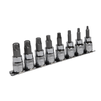 Sealey - Hex Socket Bit Set Lock-On 8pc 3/8inchSq Drive Metric