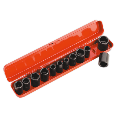 Sealey - Impact Socket Set 12pc 3/8inchSq Drive Metric/Imperial