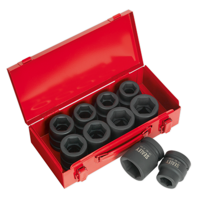 Sealey - Impact Socket Set 10pc 1inchSq Drive Metric/Imperial