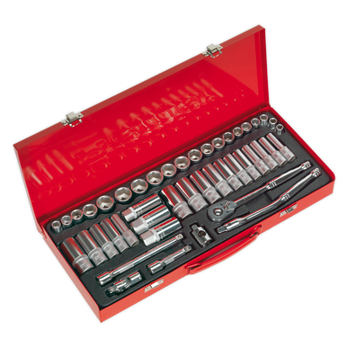Sealey - Socket Set 45pc 3/8inchSq Drive 6pt WallDrive Metric/Imperial