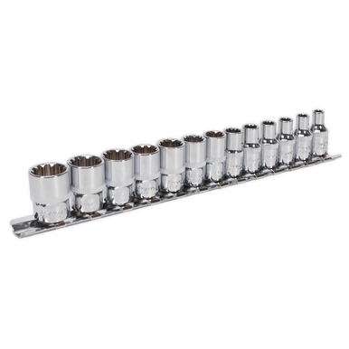 Sealey - Socket Set 13pc 1/4inchSq Drive Total Drive