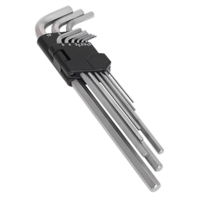 Sealey - Hex Key Set 9pc Extra-Long Metric