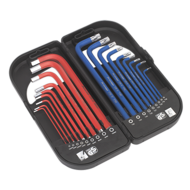 Sealey - TRX-Star and Ball-End Hex Key Set 18pc Long Anti-Slip