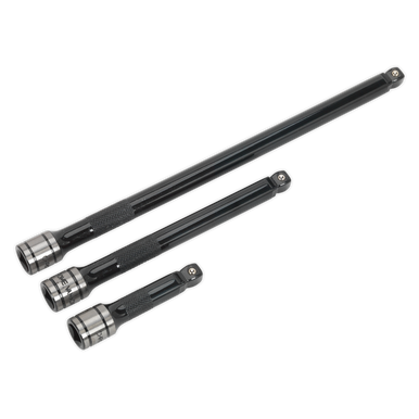 Sealey - Wobble/Rigid Extension Bar Set 3pc 3/8inchSq Drive Black Series