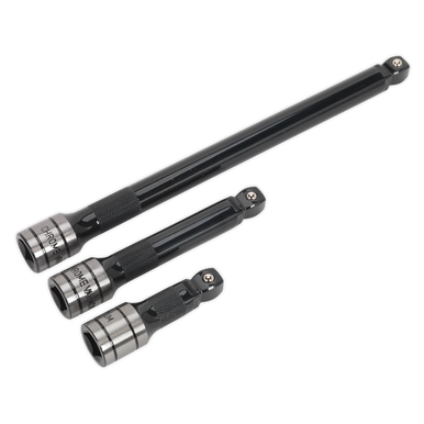 Sealey - Wobble/Rigid Extension Bar Set 3pc 1/2inchSq Drive Black Series