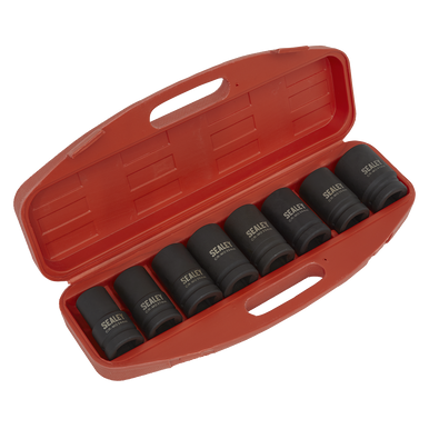 Sealey - Impact Socket Set 8pc Deep 1inchSq Drive Metric