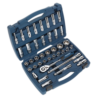 Sealey - Socket Set 41pc 1/2inchSq Drive WallDrive Metric