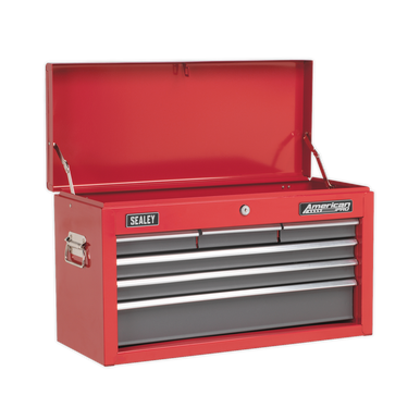 Sealey - Topchest 6 Drawer with Ball Bearing Slides Red/Grey