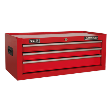 Sealey - Mid-Box 3 Drawer with Ball Bearing Slides Red