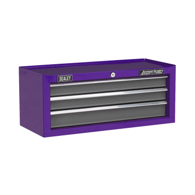 Sealey - Mid-Box 3 Drawer with Ball Bearing Slides Purple/Grey