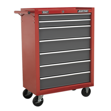 Sealey - Rollcab 7 Drawer with Ball Bearing Slides Red/Grey