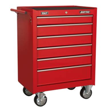 Sealey - Rollcab 6 Drawer with Ball Bearing Slides Red