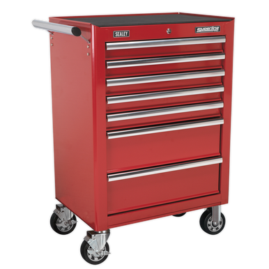 Sealey - Rollcab 7 Drawer with Ball Bearing Slides Red