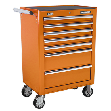 Sealey - Rollcab 7 Drawer with Ball Bearing Slides Orange