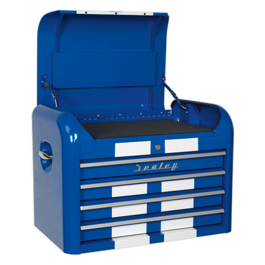 Sealey - Topchest 4 Drawer Retro Style Blue with White Stripes